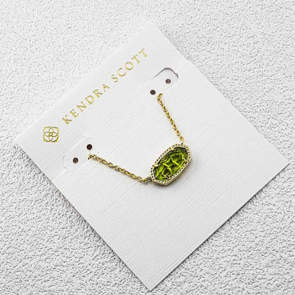 Kendra Scott Transparent Army Green Glass Necklace